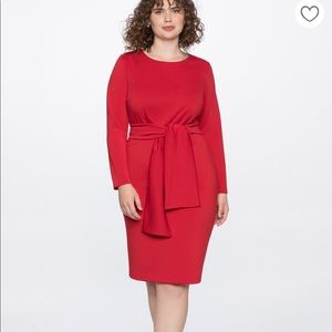 Long Sleeve Scuba Dress with Tie Size 20